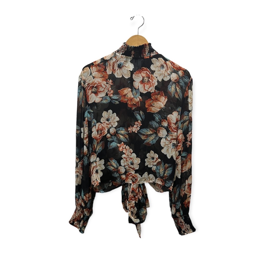Nicholas Dark Floral Silk Blouse - Picture 4 of 14
